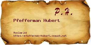 Pfefferman Hubert névjegykártya